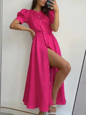 Button Down Short Sleeve Dress