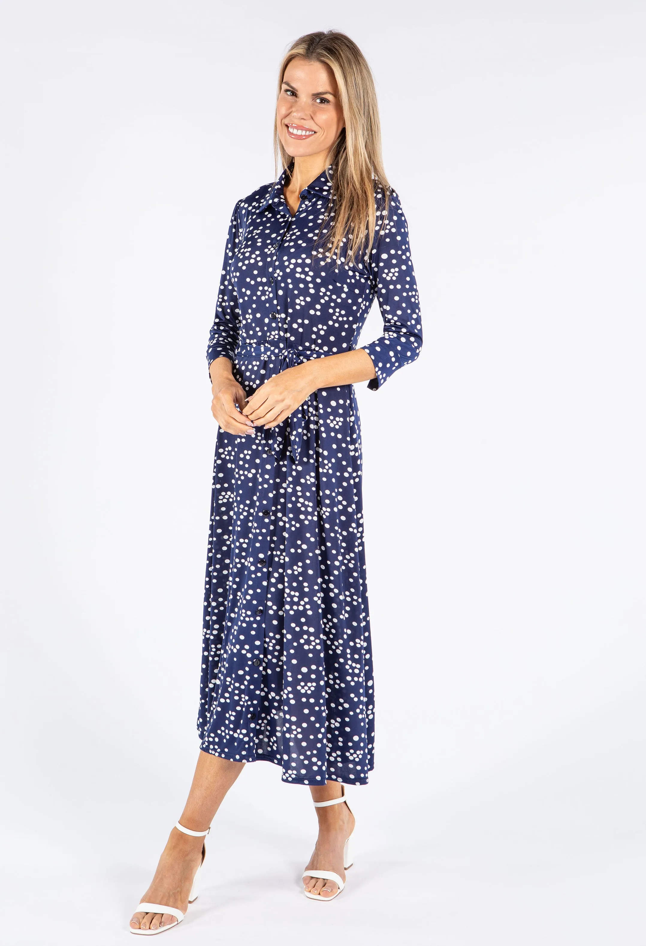 Button Through Polka Dot Dress