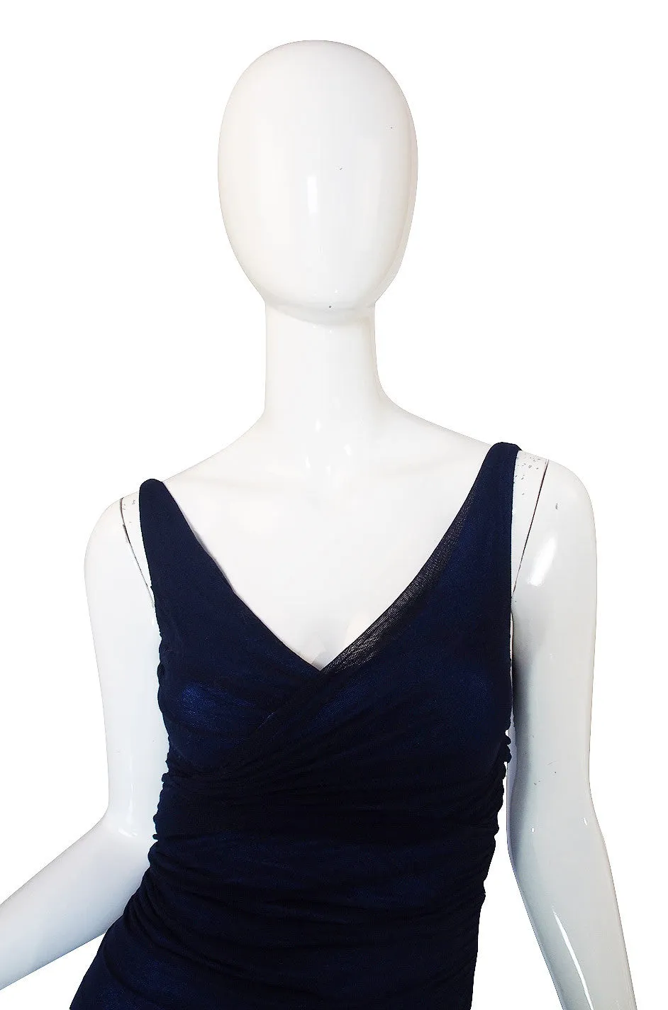 c.1990 Blue Net Silk Giorgio Di Sant Angelo Dress