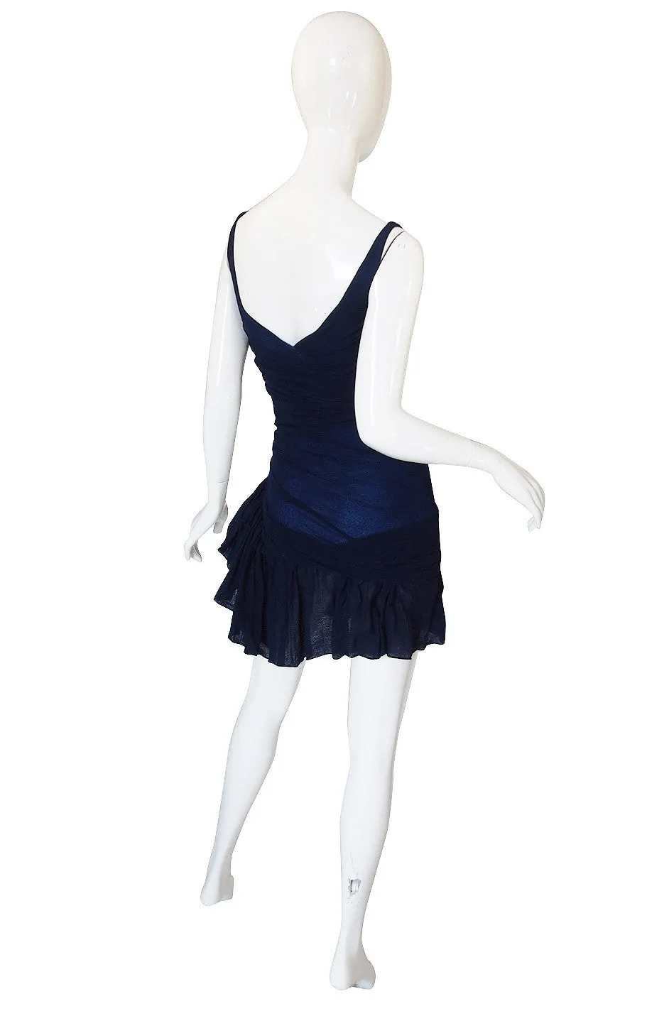 c.1990 Blue Net Silk Giorgio Di Sant Angelo Dress