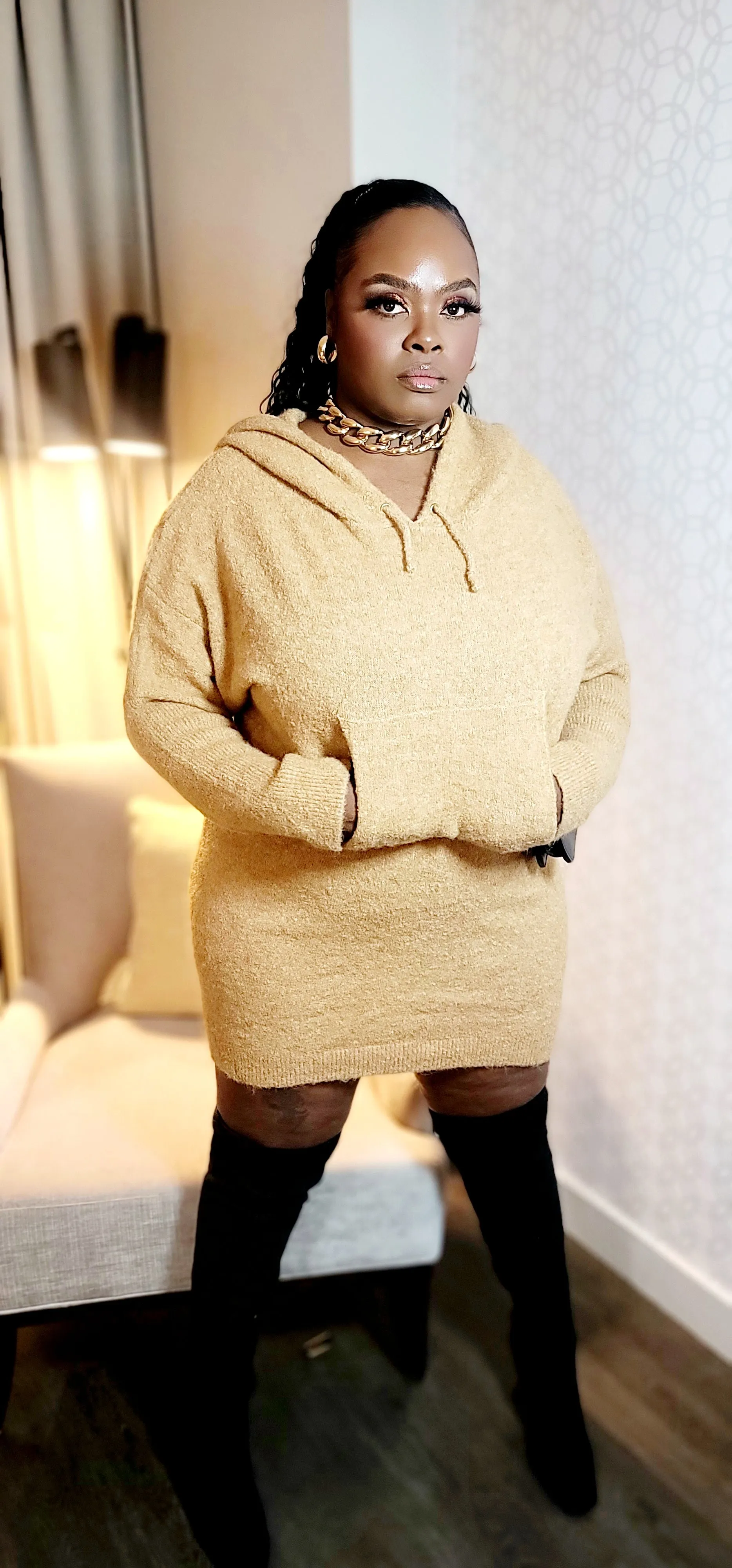 Camel Caramel Sweater Dress
