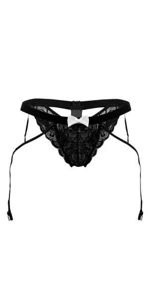 Candyman 99679 Lace Garter Briefs Black