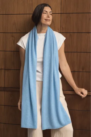 Cashmere Pale Blue Melange Wrap
