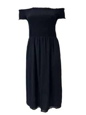 CeCe Women's Rich Black Off The Shoulder Maxi Dress Size XL NWT