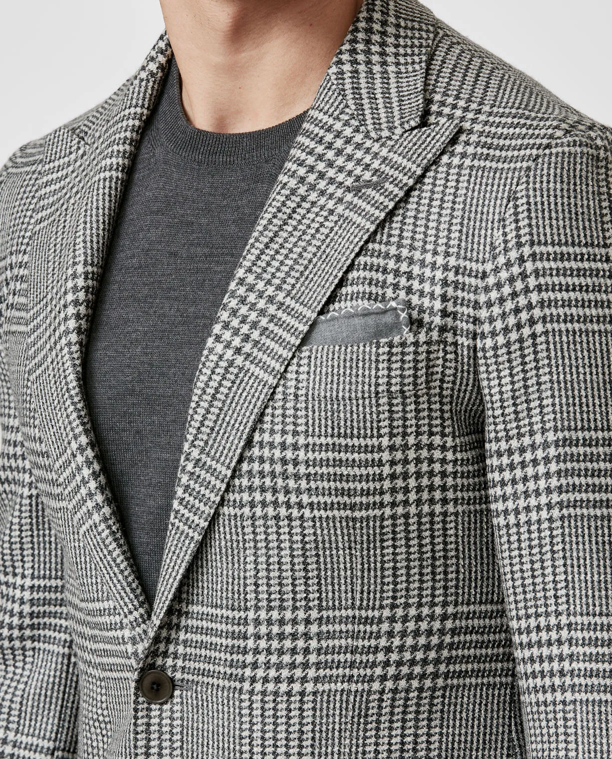 Cerruti Storm Grey Wool & Silk with Glencheck