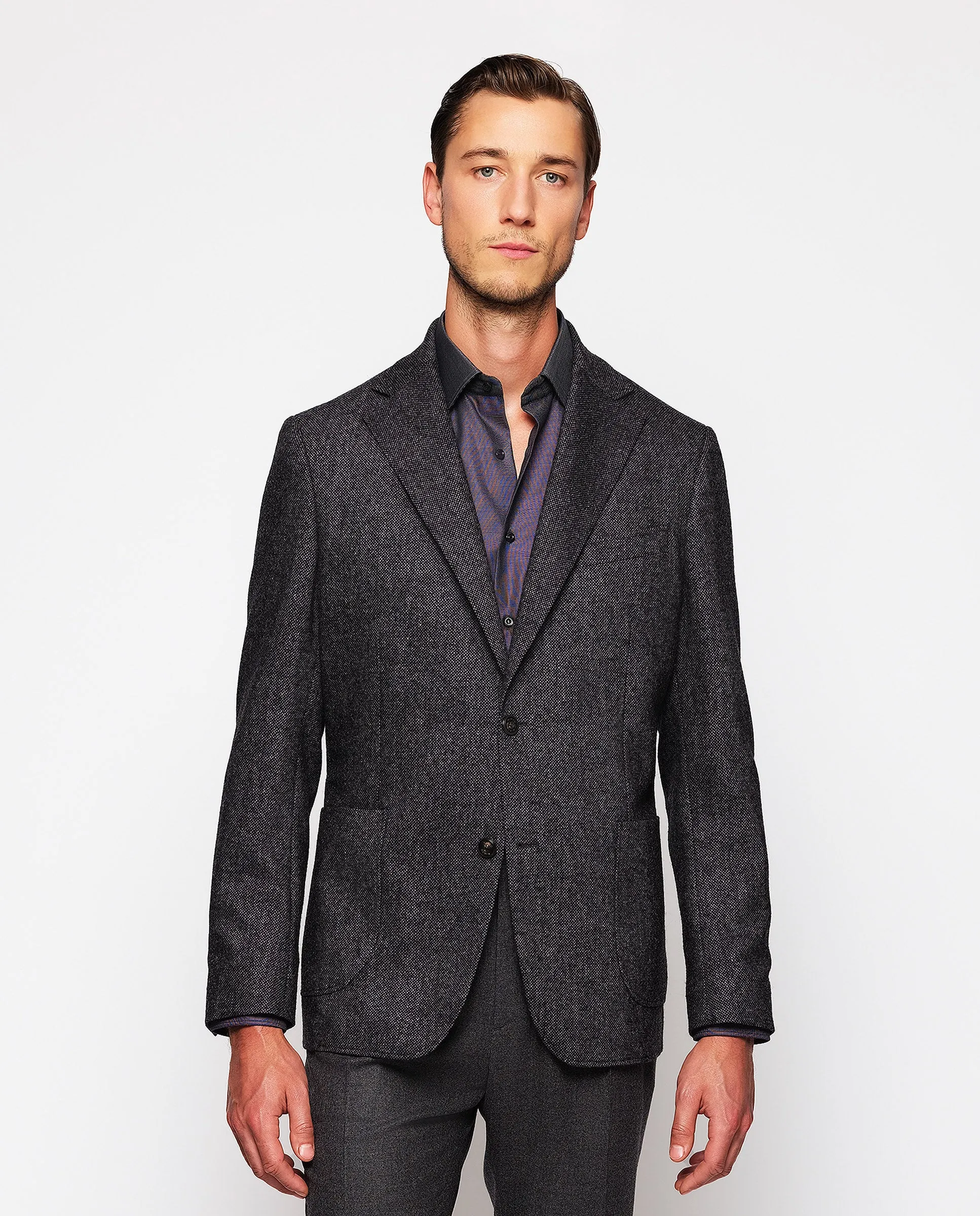 Chaqueta de donegal gris marengo