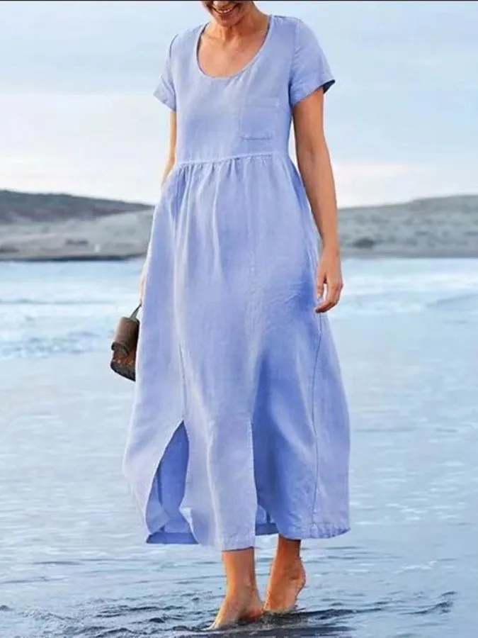 Charmantes Midikleid mit Taschen – Lässige Eleganz trifft Funktionalität