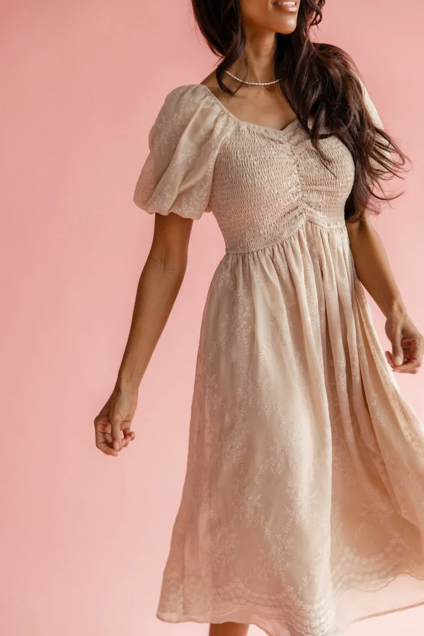 Christine Embroidered Chiffon Dress
