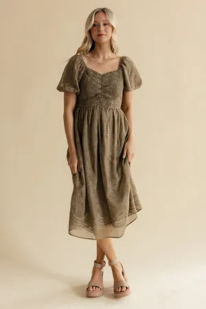 Christine Embroidered Chiffon Dress