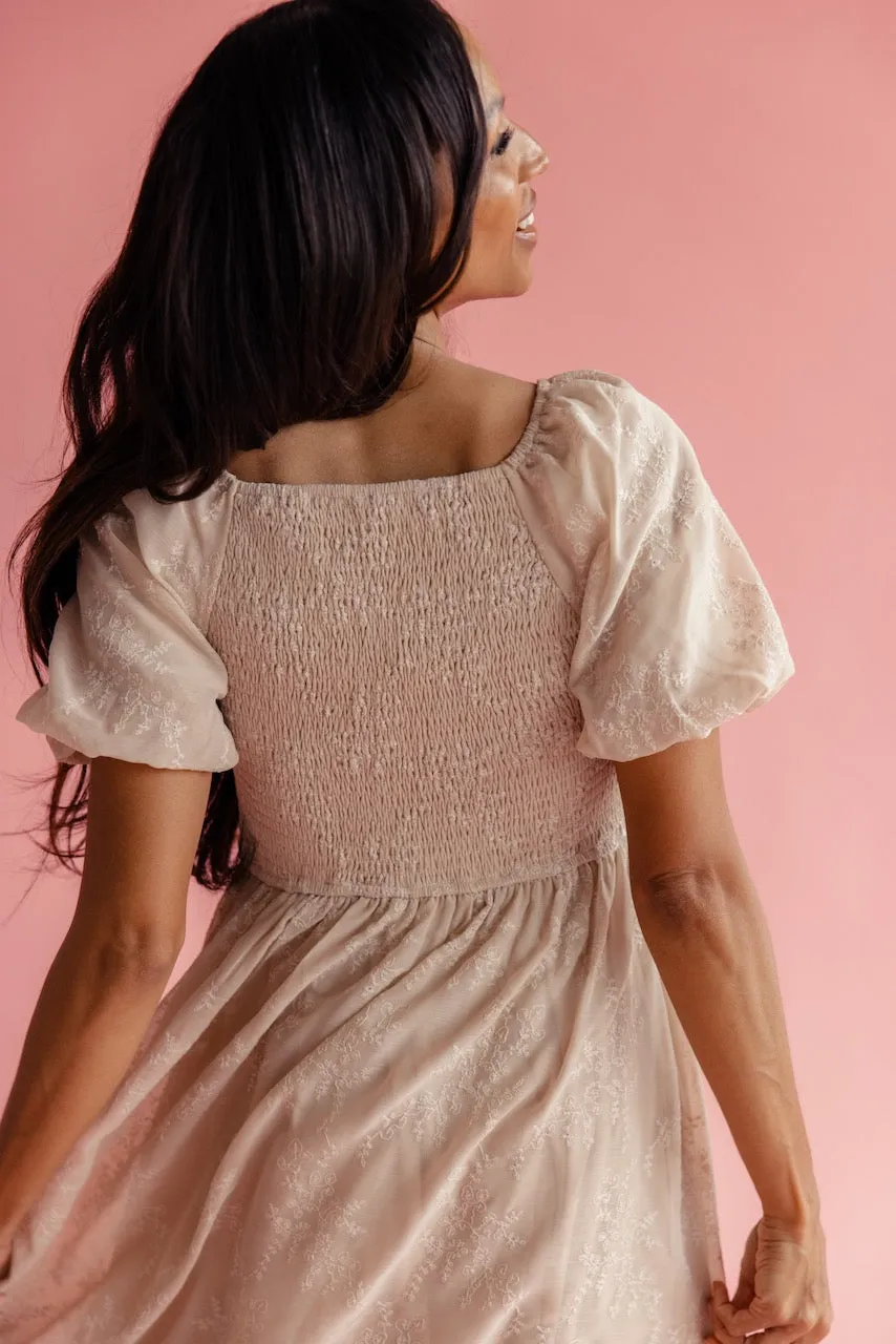 Christine Embroidered Chiffon Dress