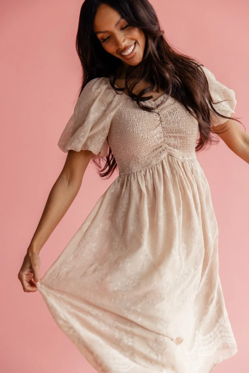 Christine Embroidered Chiffon Dress