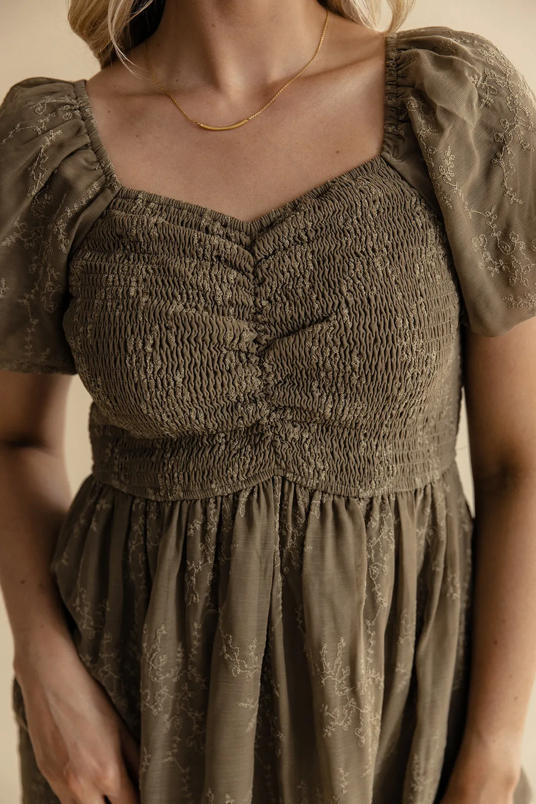 Christine Embroidered Chiffon Dress