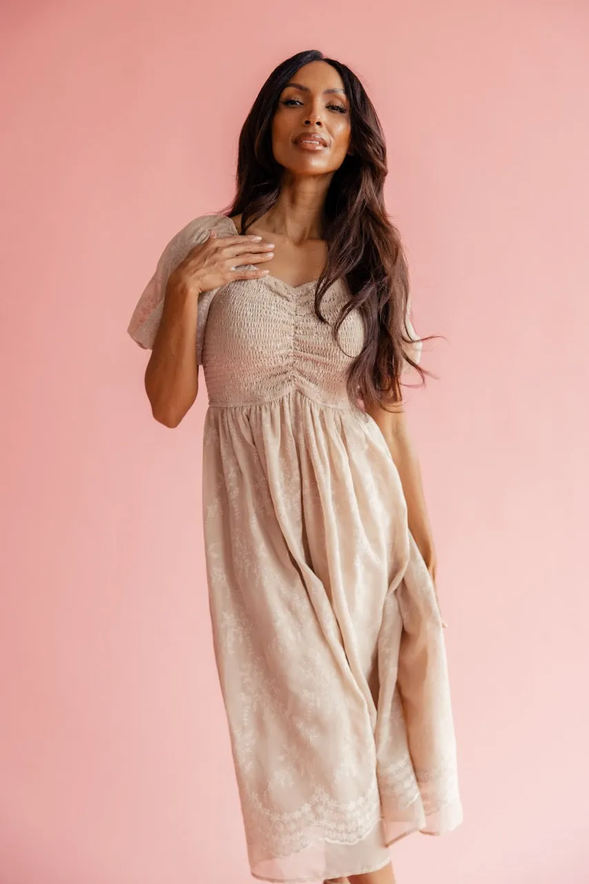 Christine Embroidered Chiffon Dress