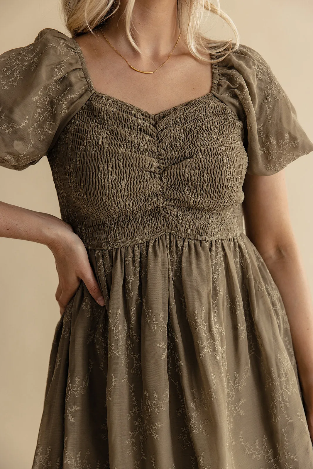 Christine Embroidered Chiffon Dress