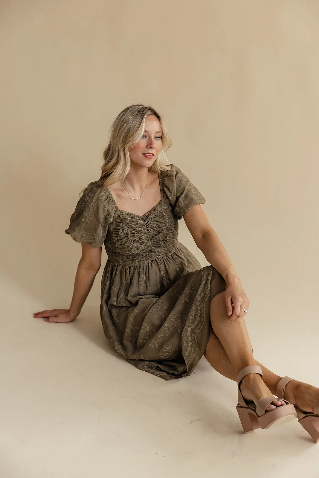 Christine Embroidered Chiffon Dress