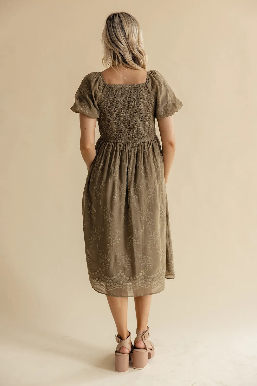 Christine Embroidered Chiffon Dress