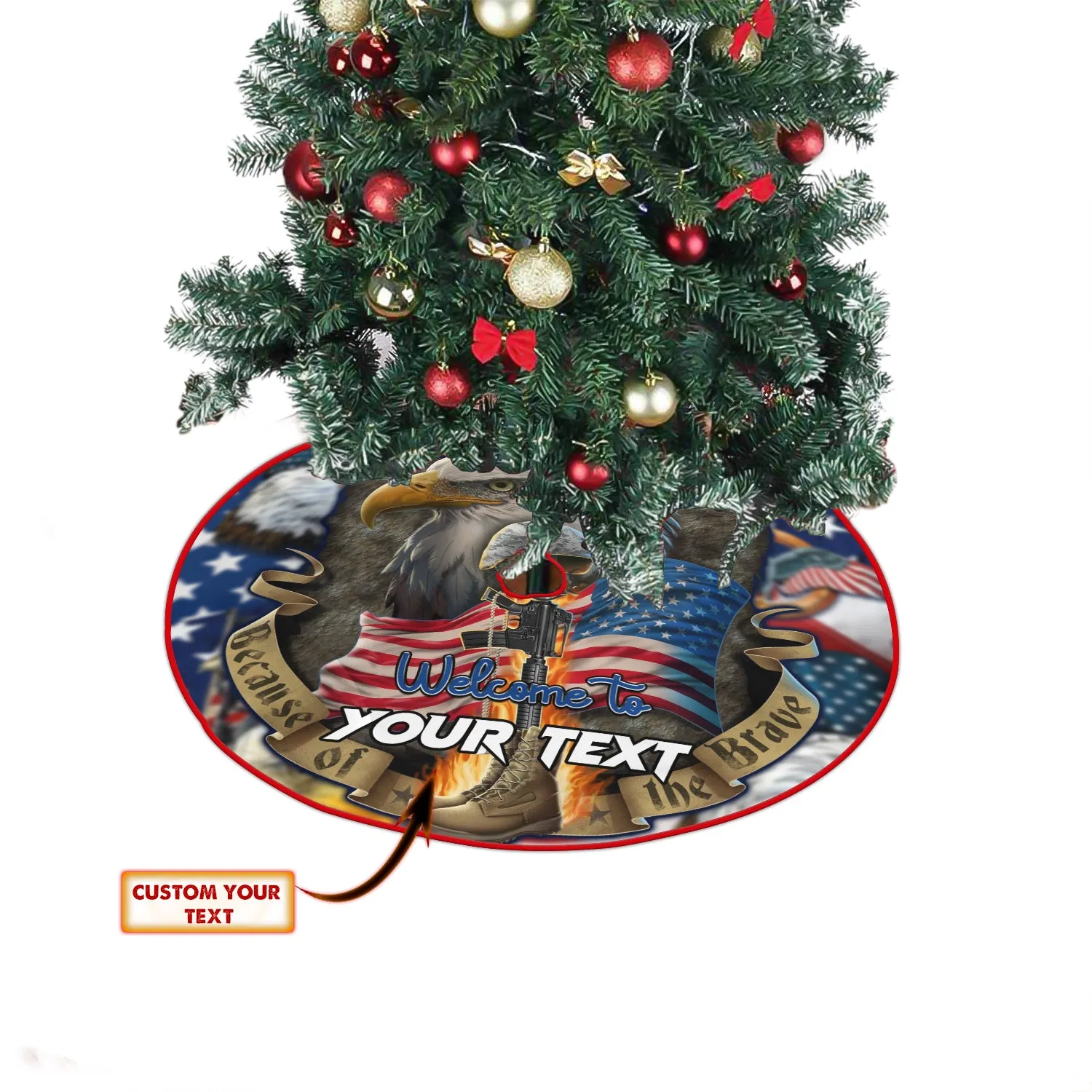 CHRISTMAS TREE SKIRT - Home of the free - Eagle - FULY2