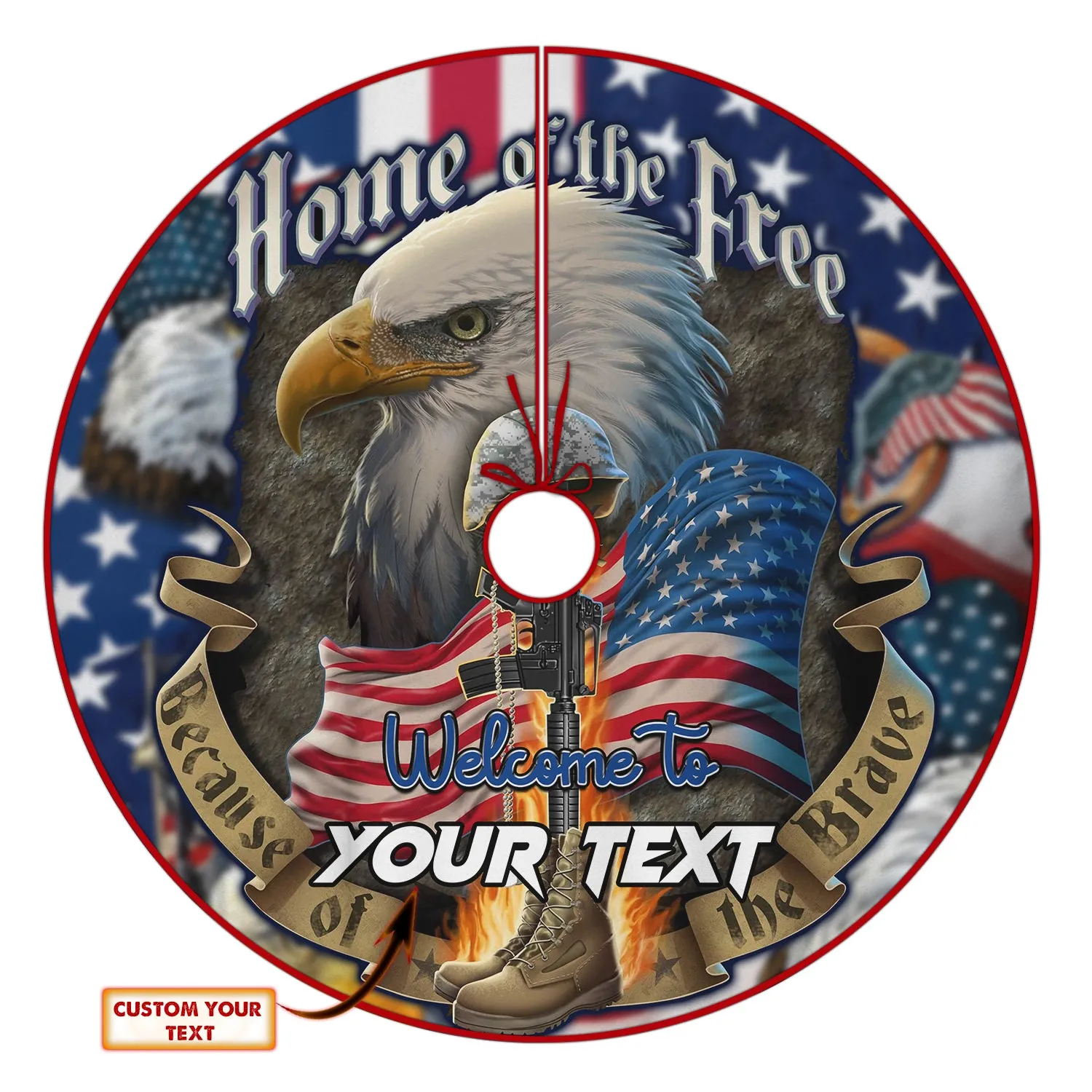 CHRISTMAS TREE SKIRT - Home of the free - Eagle - FULY2