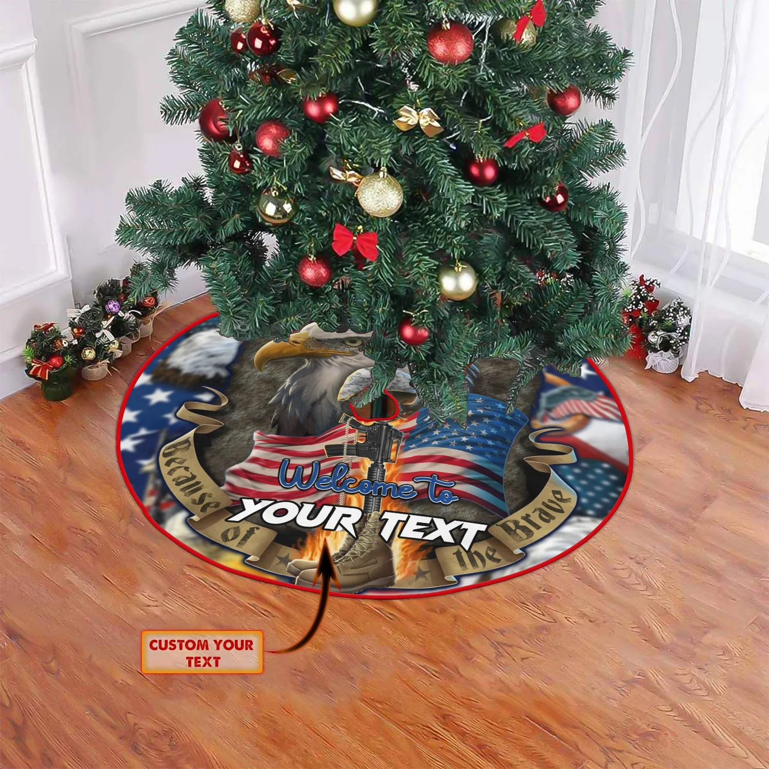 CHRISTMAS TREE SKIRT - Home of the free - Eagle - FULY2