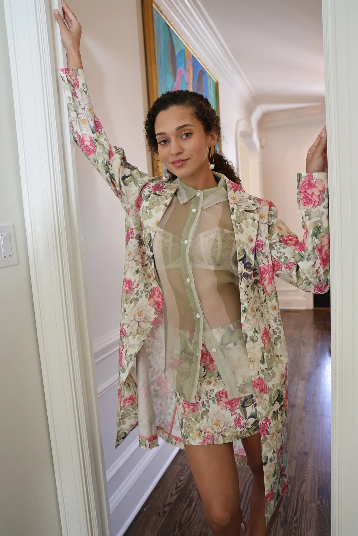 Claudia Linen Jacket in Rose