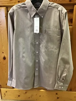 CLMTW1347025-M-Brn/Wht Shirt Mens Cinch Modern Fit L/S Stripe