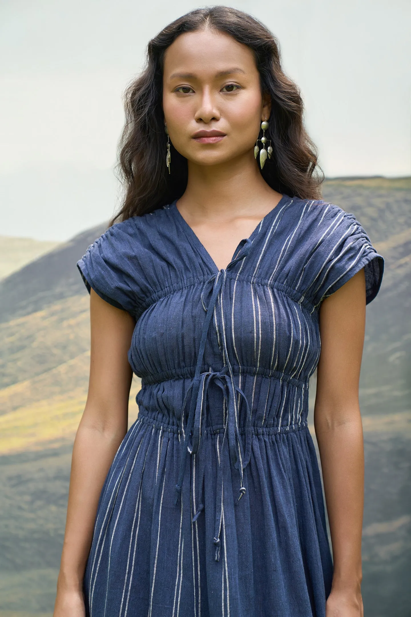 Cobalt Tie Up Dress