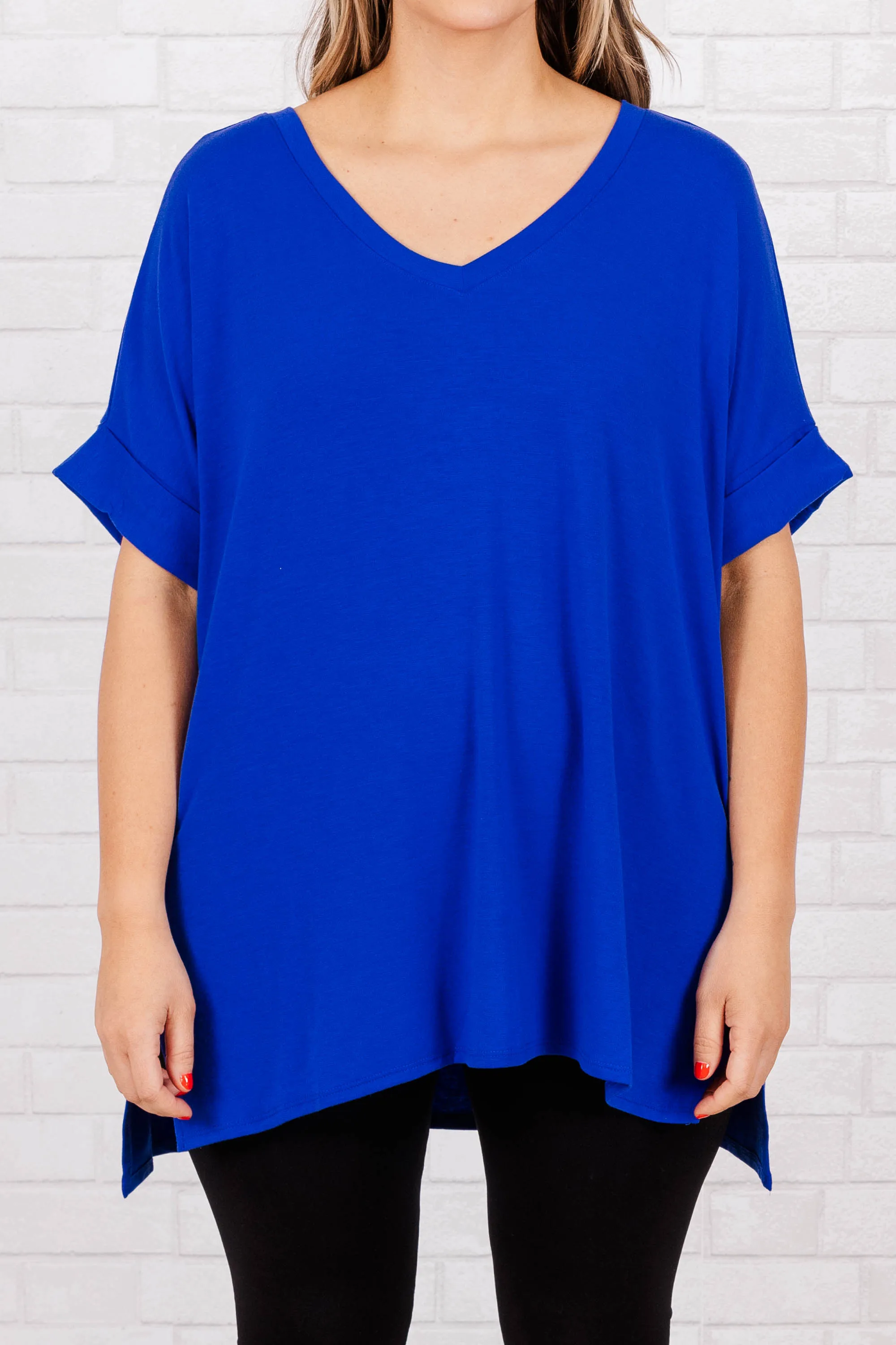 Comfy Travels Top, Bright Blue