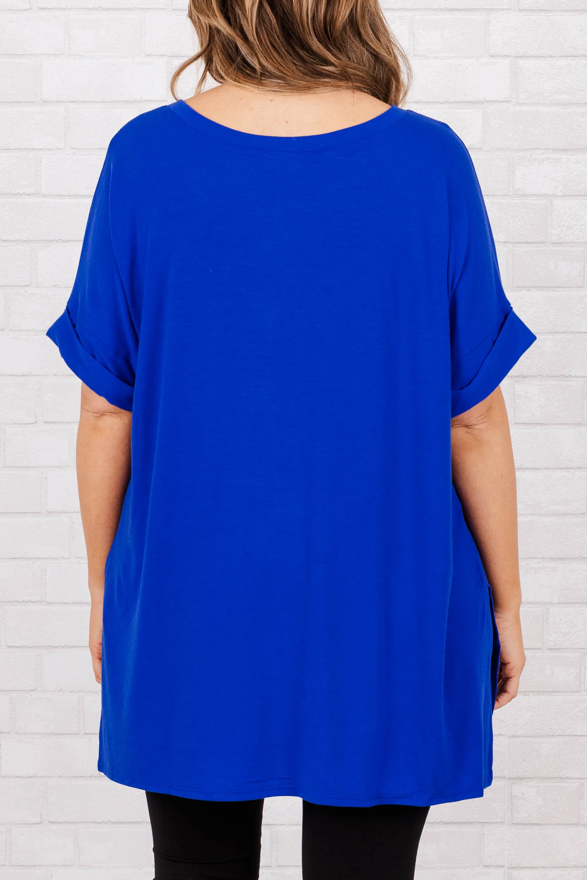Comfy Travels Top, Bright Blue