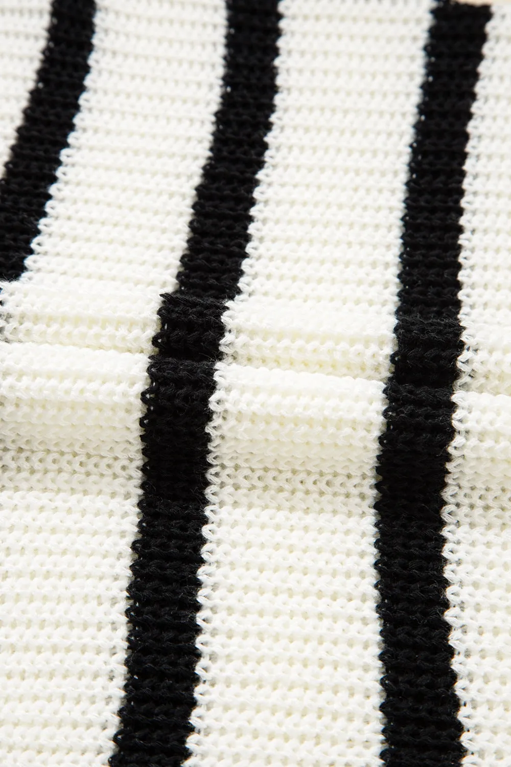 Contrast Striped Drawstring Detail Sleeveless Sweater Dress