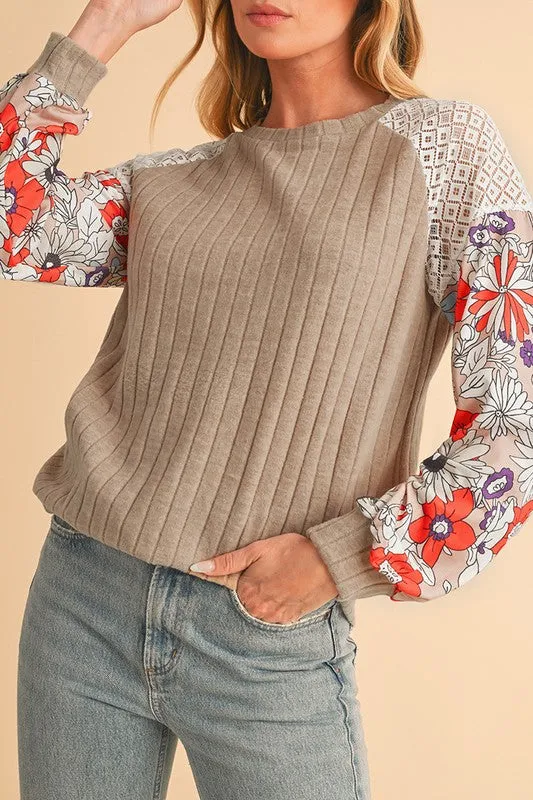 Cotton Stripe Sweatshirt