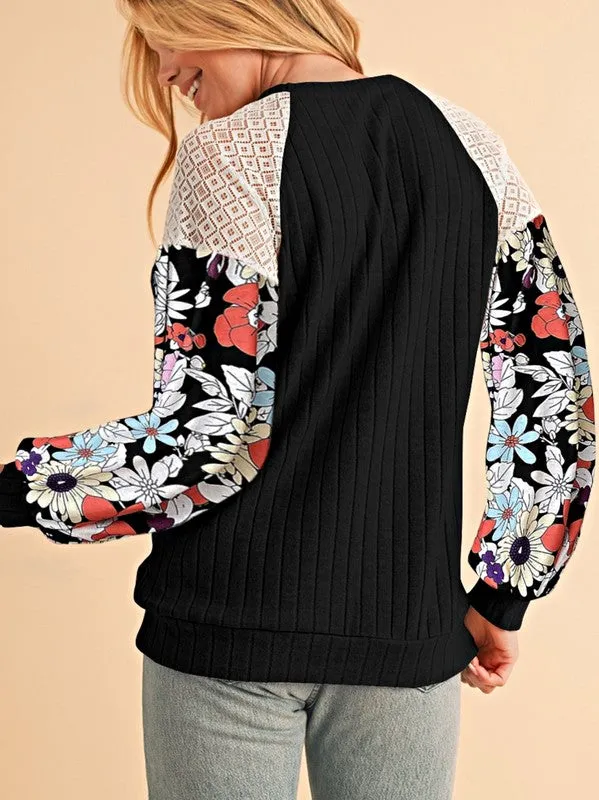 Cotton Stripe Sweatshirt