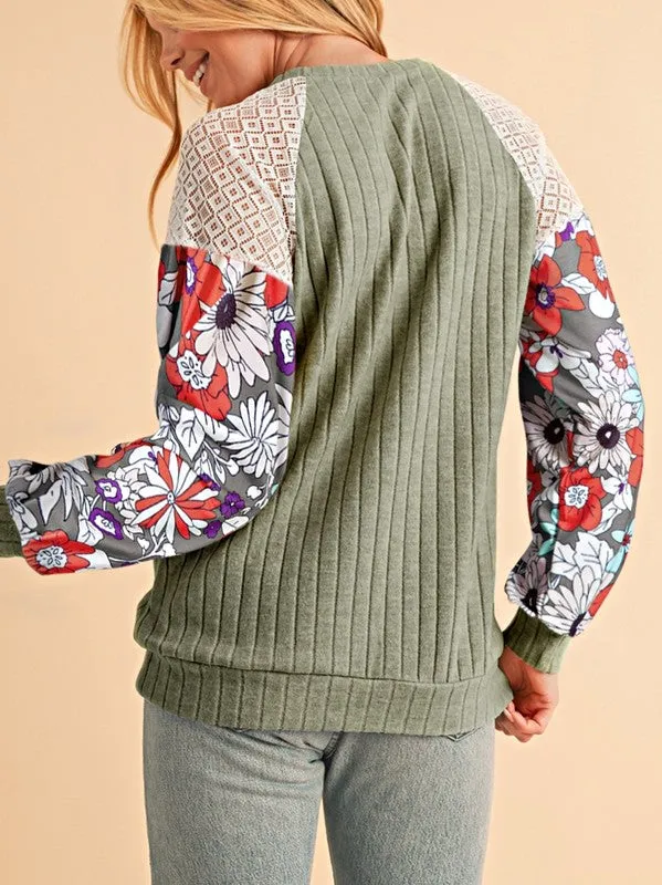 Cotton Stripe Sweatshirt