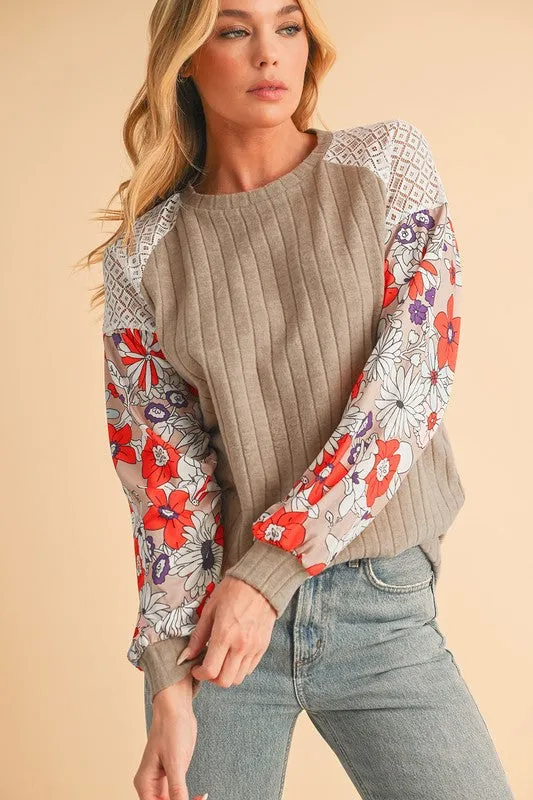 Cotton Stripe Sweatshirt