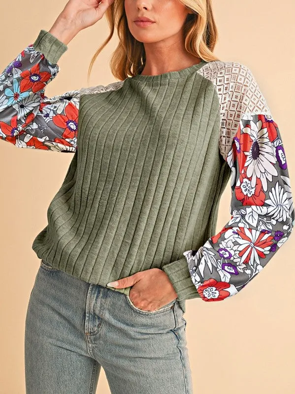 Cotton Stripe Sweatshirt