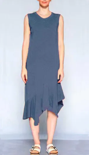 Crew Shell Dress Slanted Flounce Hem - Indie