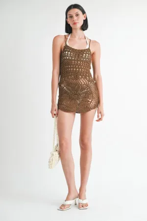 CROCHET MINI DRESS WITH CROSSED BACK