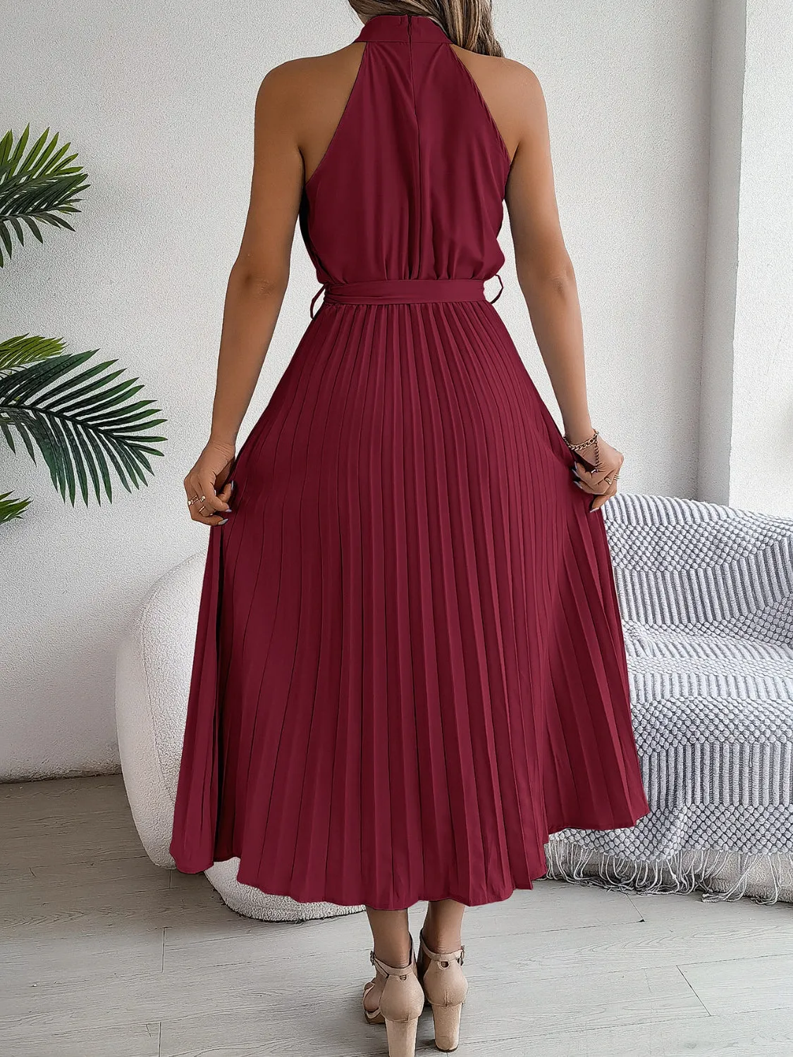 Cute Pink Sleeveless Midi Dress Elegant & Flowy Girls Dress Beautiful Design