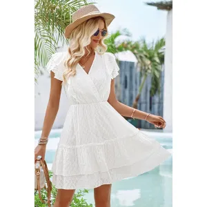 Cutout Ruffle Trim Dress