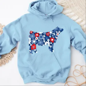 Daisy Patriotic Steer Hoodie (S-3XL) Unisex - Multiple Colors!