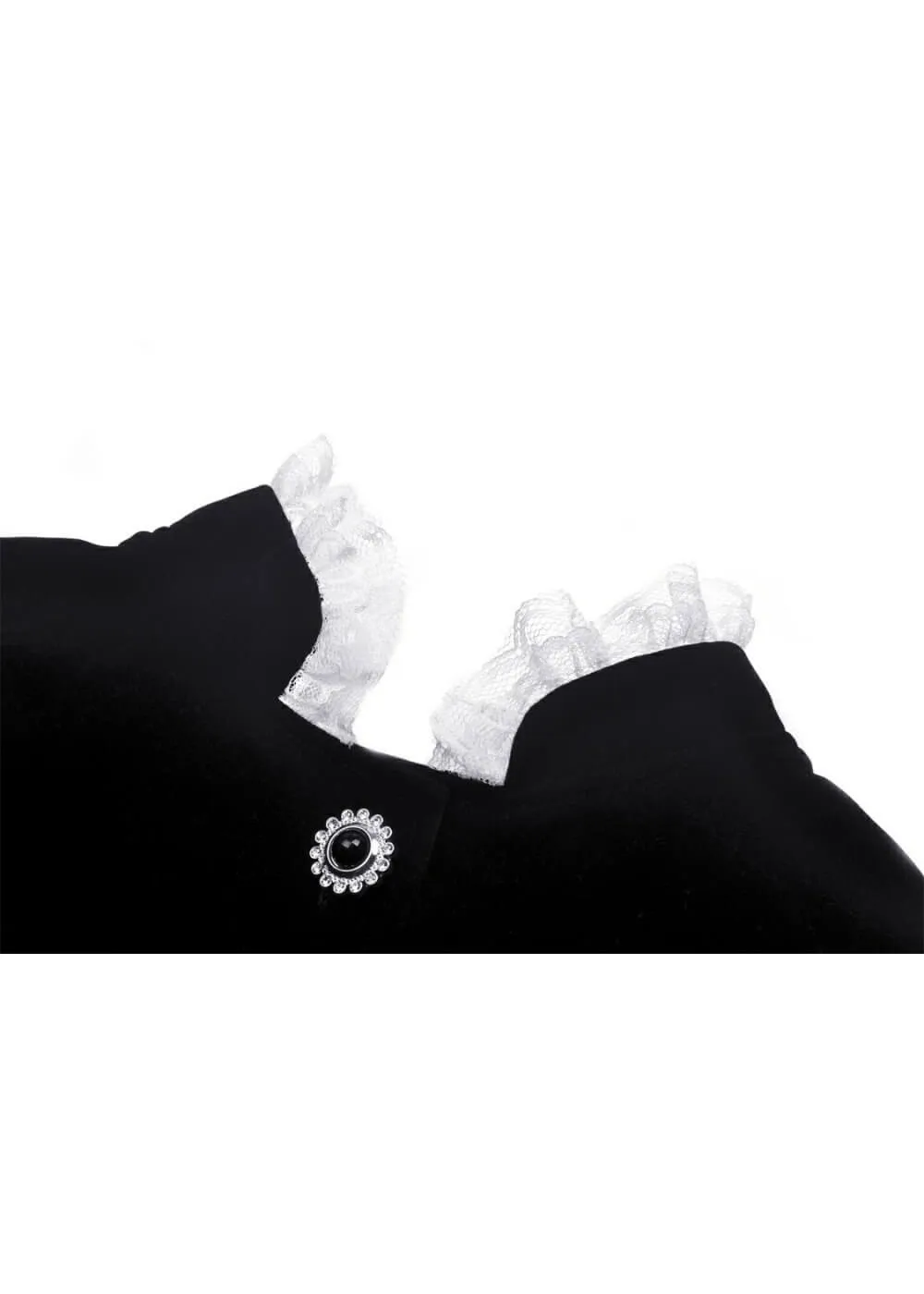 Dark In Love Augusta Skull Velvet Jasje Zwart