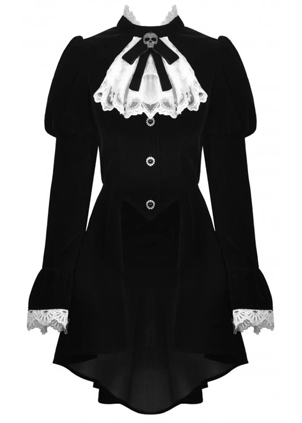 Dark In Love Augusta Skull Velvet Jasje Zwart