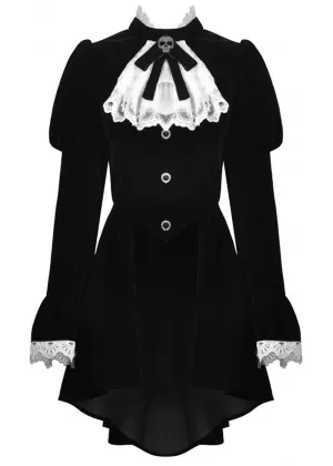 Dark In Love Augusta Skull Velvet Jasje Zwart