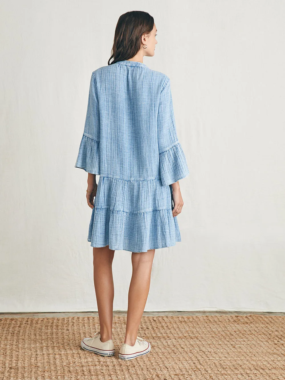 Dream Cotton Gauze Kasey Dress - Light Indigo Wash