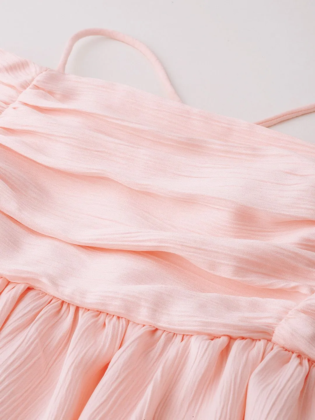 DressBerry Pastel Ruched Romance Smocked A-Line Dress