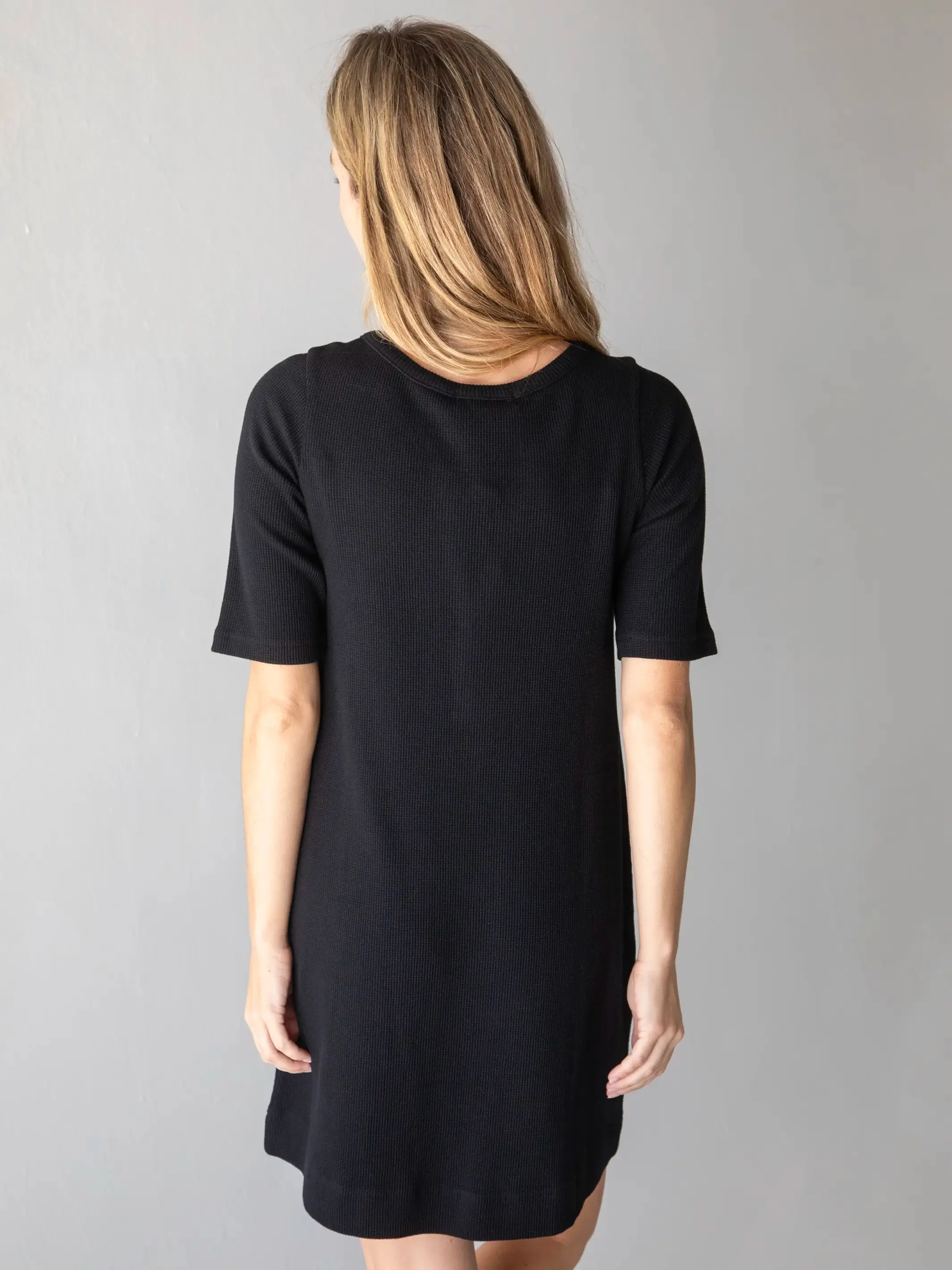 Easy Street Ribbed Mini Dress - Black