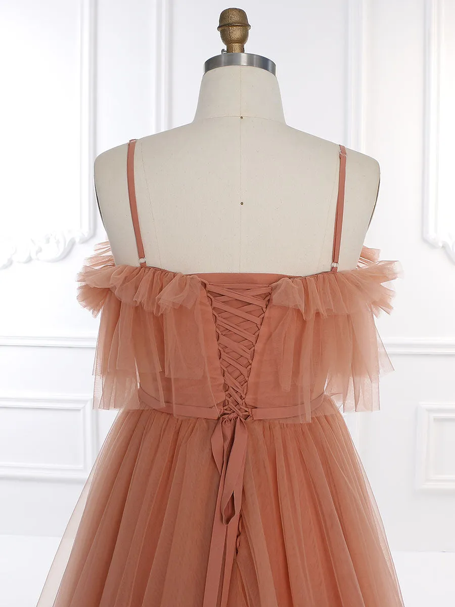 Elegant Long Tulle Evening Dresses Photo Shoot Dress Colored Wedding Guest Dresses YEWEN YW231081