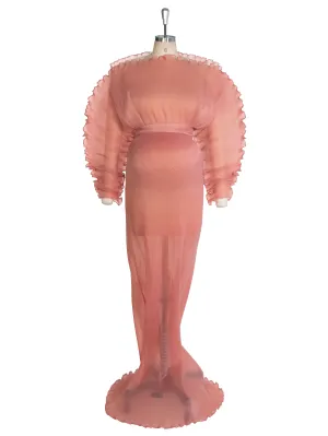 Elegant Pleated Maternity Gown Pregnancy Photoshoot Dress Photosession Outfit YW243144