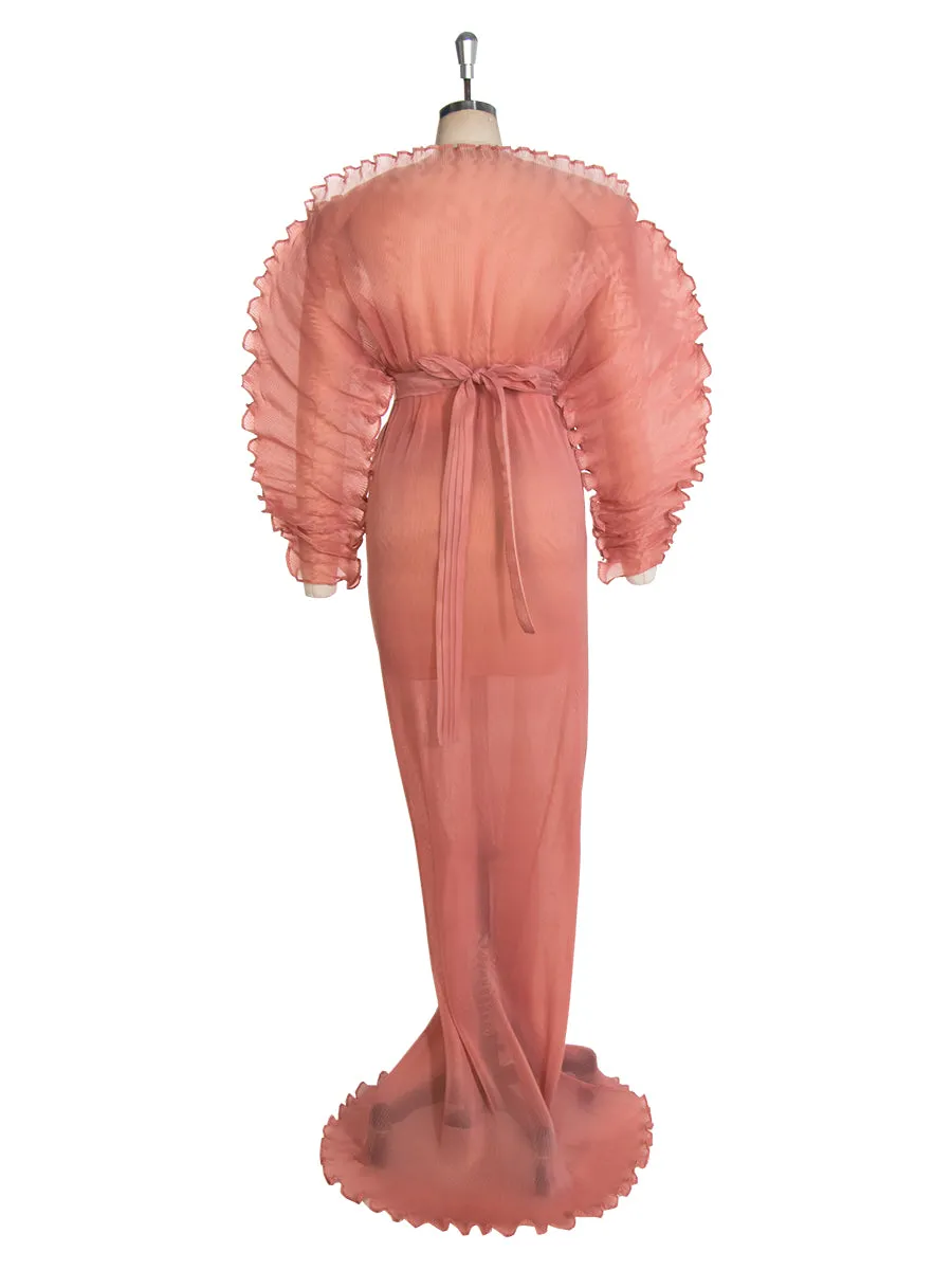 Elegant Pleated Maternity Gown Pregnancy Photoshoot Dress Photosession Outfit YW243144