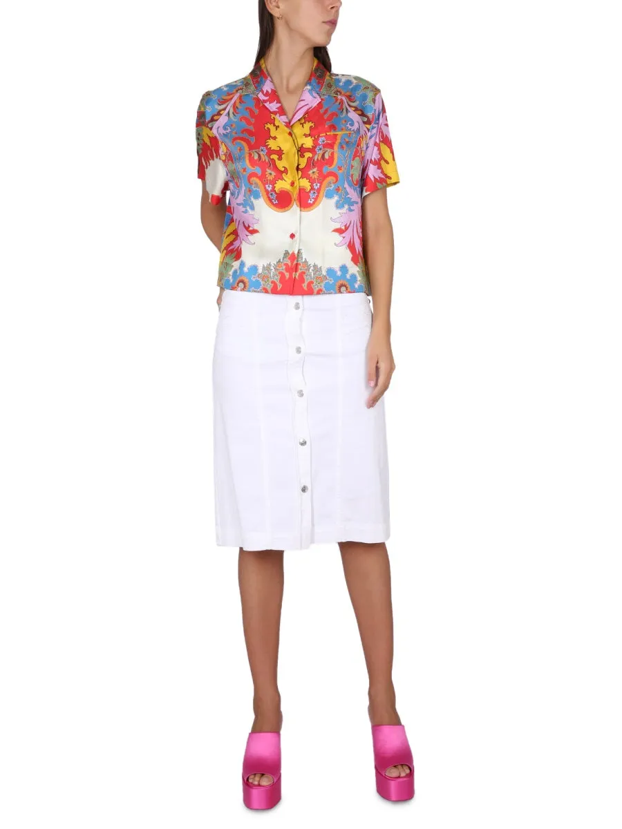 ETRO Chic Midi Skirt with Front Button Closure