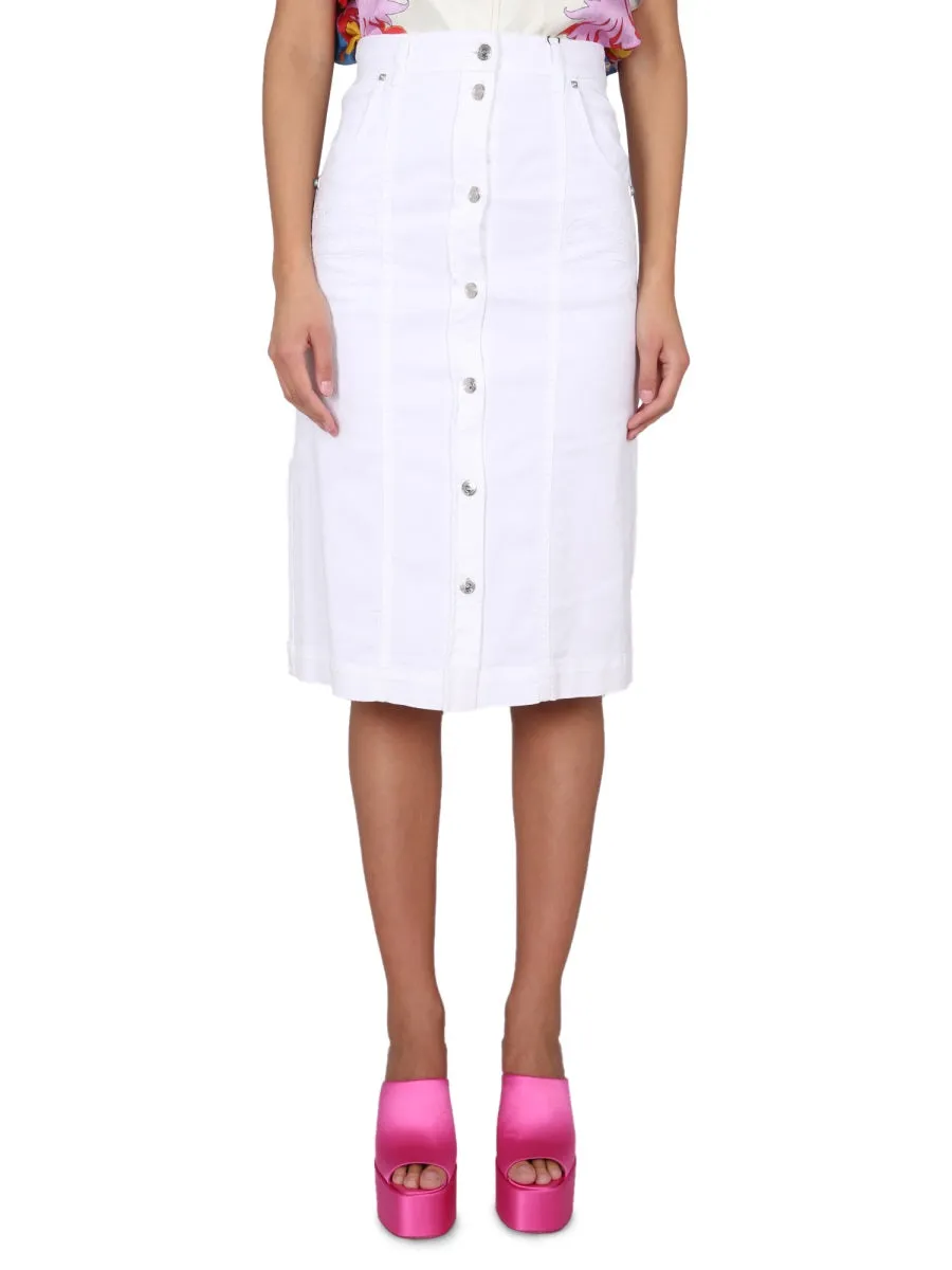 ETRO Chic Midi Skirt with Front Button Closure